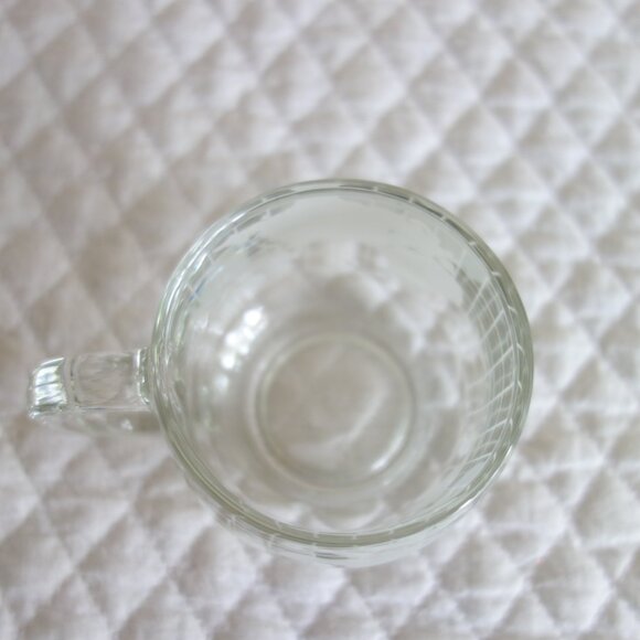 Vtg NESTLE Clear Glass Coffee Cup Mug Etched Globe / World - Picture 5 of 6